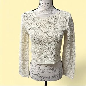 Cream Crochet Women's Top